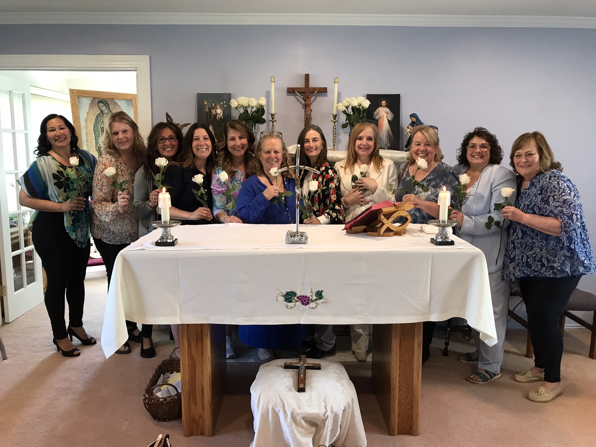 Members of the St. Joseph's Prayer Center community gathered in the chapel